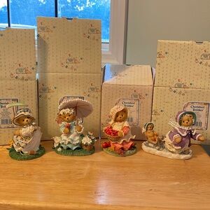 4 Vintage Cherished Teddies All Season Set. Spring, Summer, Autumn and Winter